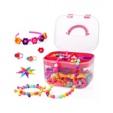 650pcs Snap Pop Beads Jewelry Making Kit Stringless Cordless PopBead Beads Girls Toys Arts Crafts DIY Hairband Necklaces Brac...