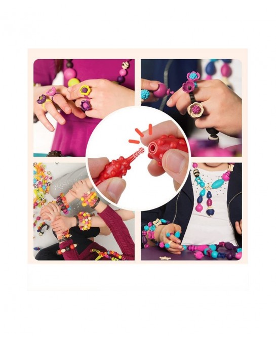 650pcs Snap Pop Beads Jewelry Making Kit Stringless Cordless PopBead Beads Girls Toys Arts Crafts DIY Hairband Necklaces Brac...