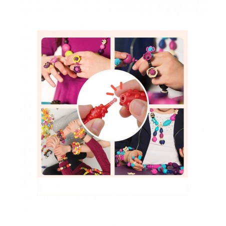 650pcs Snap Pop Beads Jewelry Making Kit Stringless Cordless PopBead Beads Girls Toys Arts Crafts DIY Hairband Necklaces Brac...
