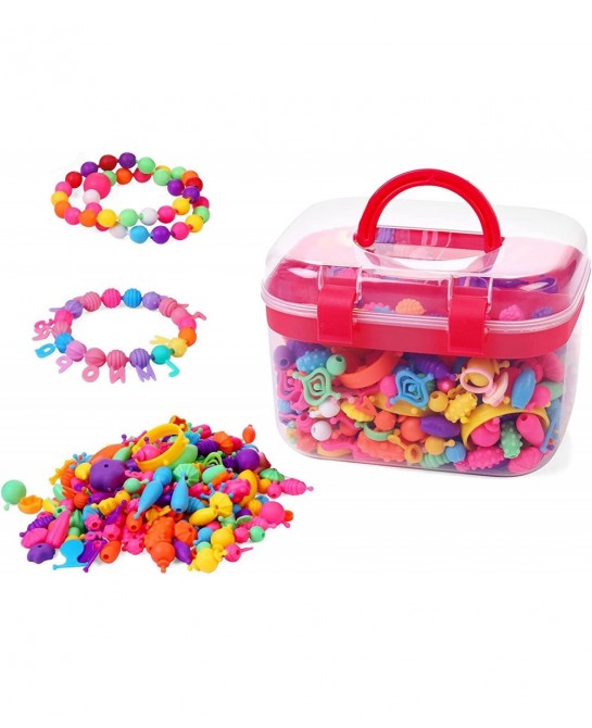 650pcs Snap Pop Beads Jewelry Making Kit Stringless Cordless PopBead Beads Girls Toys Arts Crafts DIY Hairband Necklaces Brac...