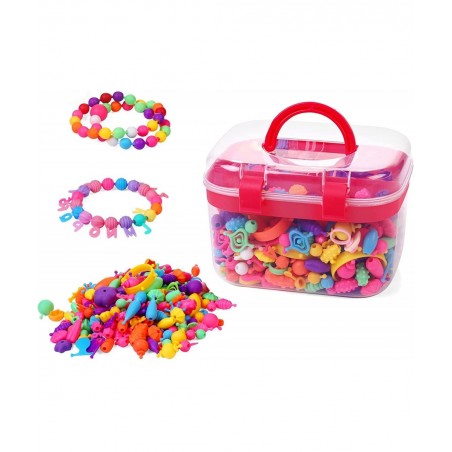 650pcs Snap Pop Beads Jewelry Making Kit Stringless Cordless PopBead Beads Girls Toys Arts Crafts DIY Hairband Necklaces Brac...