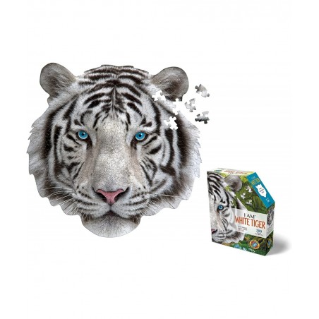 WHITE TIGER 300 Piece Jigsaw Puzzle For Ages 10 and up - 6004 - Unique-Shaped Border Challenging Random Cut Five-Sided Box Fi...
