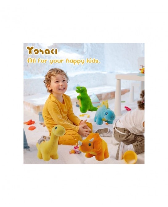 Plush Dinosaur Stuffed Animal 4 Pack 10'' Plushies Dinosaur Toys for Boys and Girls Soft Great Gift for Birthday or Children'...