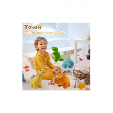 Plush Dinosaur Stuffed Animal 4 Pack 10'' Plushies Dinosaur Toys for Boys and Girls Soft Great Gift for Birthday or Children'...