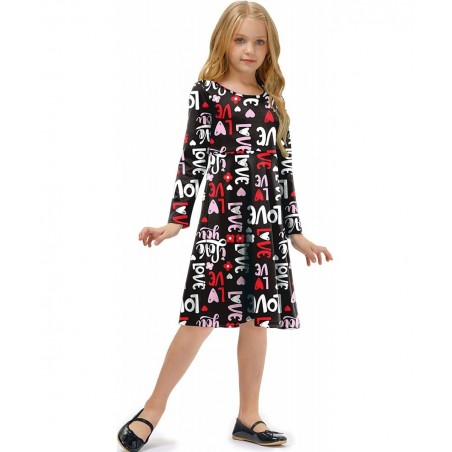 Girls Valentine's Day Long Sleeve Midi Dress 1-10 Years $32.65 Kids' Costumes