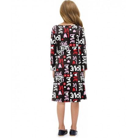 Girls Valentine's Day Long Sleeve Midi Dress 1-10 Years $32.65 Kids' Costumes