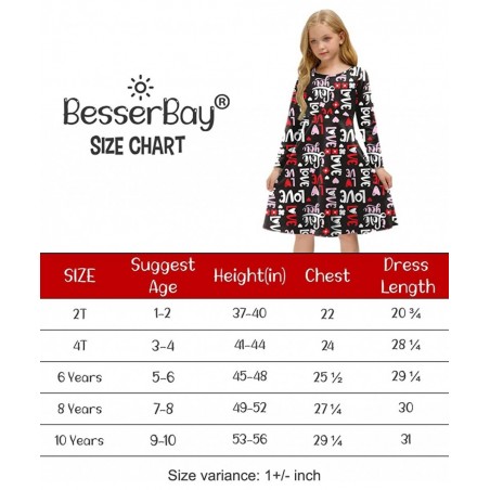 Girls Valentine's Day Long Sleeve Midi Dress 1-10 Years $32.65 Kids' Costumes