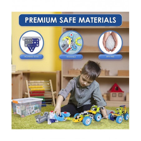 10 in 1 Building Toy Set STEAM Building Blocks with Electric Powered Motor for Children Boys Girls Construction Toys with Too...