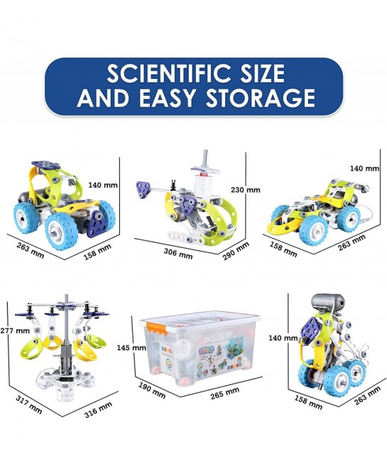 10 in 1 Building Toy Set STEAM Building Blocks with Electric Powered Motor for Children Boys Girls Construction Toys with Too...