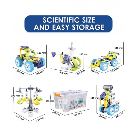 10 in 1 Building Toy Set STEAM Building Blocks with Electric Powered Motor for Children Boys Girls Construction Toys with Too...