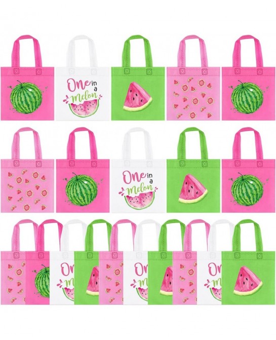 20Pcs Watermelon Party Favor Bags Reusable Summer Watermelon Gift Bags Watermelon Goodie Treat Candy Bags for Kids Summer Fru...