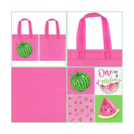 20Pcs Watermelon Party Favor Bags Reusable Summer Watermelon Gift Bags Watermelon Goodie Treat Candy Bags for Kids Summer Fru...