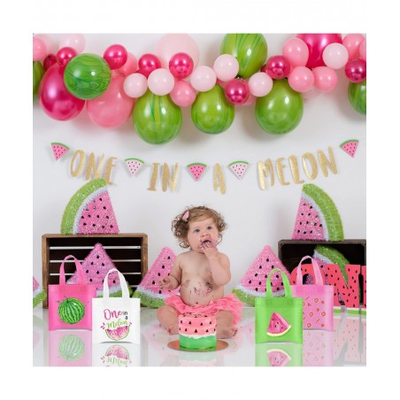 20Pcs Watermelon Party Favor Bags Reusable Summer Watermelon Gift Bags Watermelon Goodie Treat Candy Bags for Kids Summer Fru...