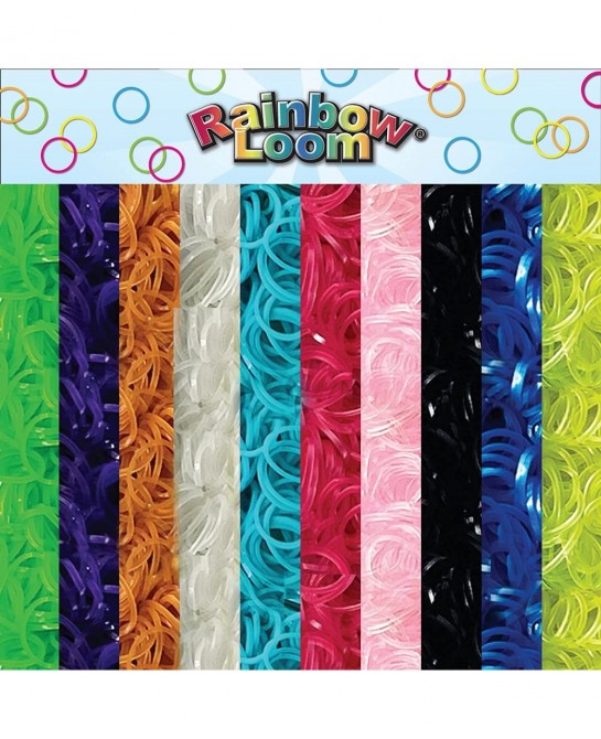 Rainbow Loom® DUO Combo with JEWEL Rubber Bands Collection Features 2 connectable Rainbow Looms to make LONGER and WIDER crea...