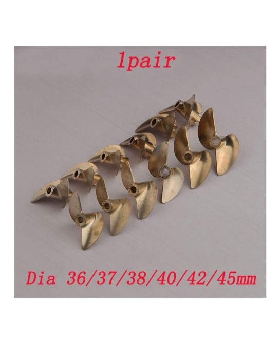 1pair Dia 36/37/38/40/42/45mm CW CCW 2-Blade Propeller Inner 4mm 4.76mm Copper Paddle for RC Model Catamaran Boats Boats Acce...