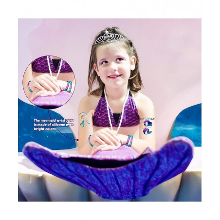 Mermaid?Bracelets Mermaid Party Favors I'm A Mermaid Silicone?Wristband?Mermaid Birthday?Party Supplies for Girls Kids Adults...