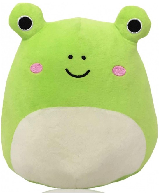 12" Cute Plush Toys 3D Frog Plush Stuffed Toy Frog Stuffed Animal Green Frog Plush Toys Pillow Soft Lumbar Back Cushion for H...