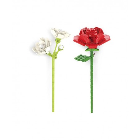 DIY Artificial Bouquet Model Bricks Kit Rose Jasmine 299PCS Building Blocks Set (201615QFTD0D) $45.72 Toy Building Sets