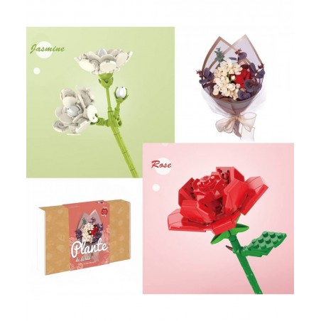 DIY Artificial Bouquet Model Bricks Kit Rose Jasmine 299PCS Building Blocks Set (201615QFTD0D) $45.72 Toy Building Sets