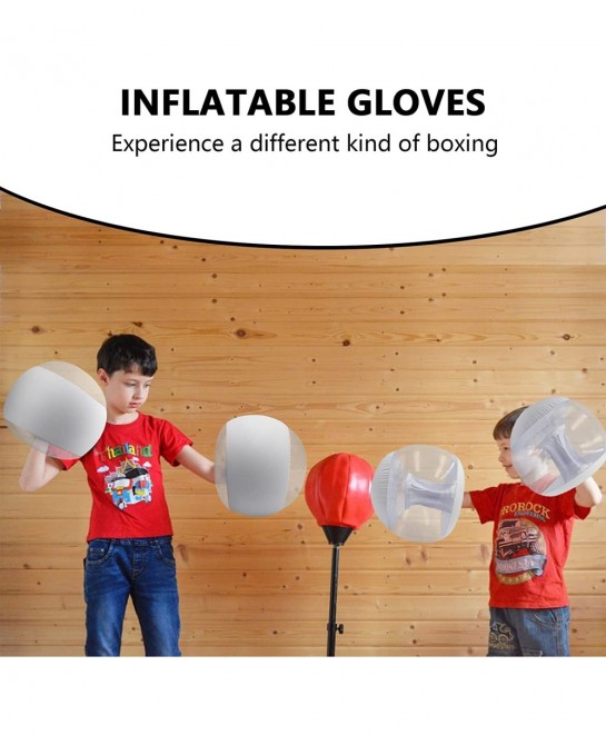 4 Pairs Inflatable Boxing Gloves for Kids Inflatable Boxing Gloves for Kids and Adults with Animal Collection Stickers Sports...