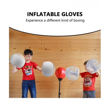 4 Pairs Inflatable Boxing Gloves for Kids Inflatable Boxing Gloves for Kids and Adults with Animal Collection Stickers Sports...