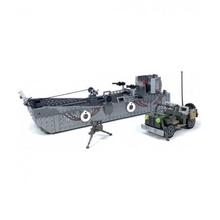 WW2 Military Landing Craft Brick Building Toy Set Comes with Vehicle Building Blocks World War 2 Model Set for Adults and Chi...