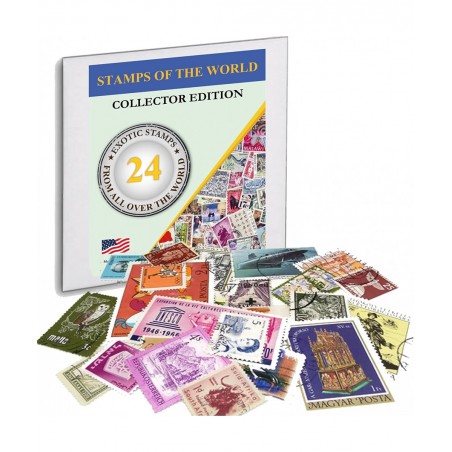 World Stamp Collectors Kit ♥ 24 Stamps from All Over The World + Magnifying Lens Bundle for Stamps Collector Edition $32.43 C...