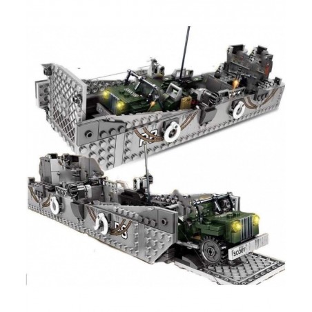 WW2 Military Landing Craft Brick Building Toy Set Comes with Vehicle Building Blocks World War 2 Model Set for Adults and Chi...