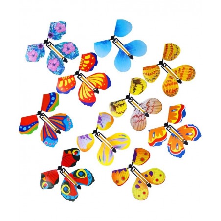 10 Packs Magic Flying Butterfly Card Surprise Wind Up Butterfly in The Book Rubber Band Powered Magic Gift Butterfly Fairy Fl...