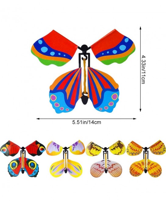 10 Packs Magic Flying Butterfly Card Surprise Wind Up Butterfly in The Book Rubber Band Powered Magic Gift Butterfly Fairy Fl...