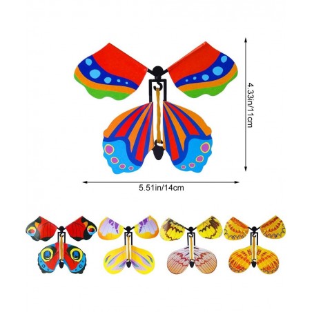 10 Packs Magic Flying Butterfly Card Surprise Wind Up Butterfly in The Book Rubber Band Powered Magic Gift Butterfly Fairy Fl...