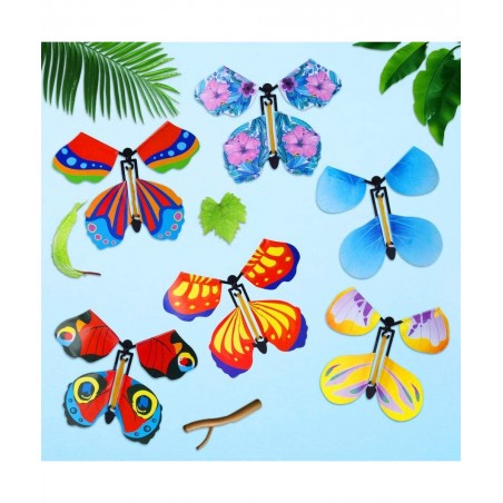 10 Packs Magic Flying Butterfly Card Surprise Wind Up Butterfly in The Book Rubber Band Powered Magic Gift Butterfly Fairy Fl...