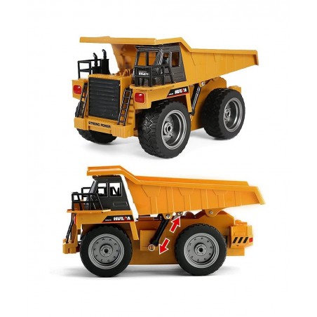 RC Dump Truck 2.4Ghz 4WD Remote Control Construction Vehicle Truck for Boys 1:18 Scale 6 Channel Metal Cab Construction Vehic...