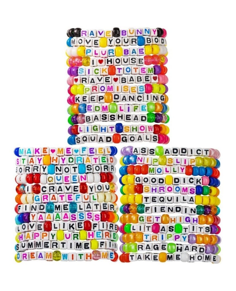 Mega Pack Rave Bracelets (36-Pack) | handmade PLUR accessory for EDM music festival outfits | Wear stylish colors & authentic...