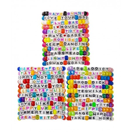 Mega Pack Rave Bracelets (36-Pack) | handmade PLUR accessory for EDM music festival outfits | Wear stylish colors & authentic...