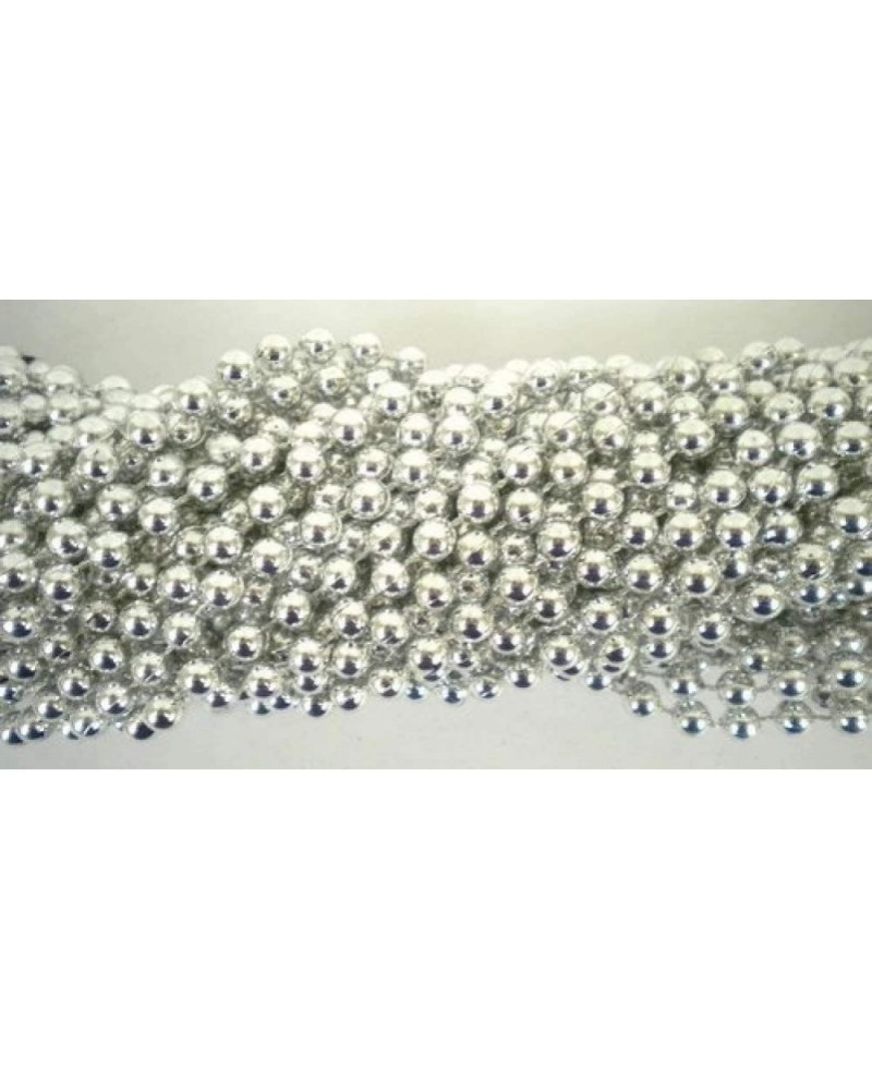 33 Inch 07mm Round Metallic Silver Mardi Gras Beads-6 Dozen (72 Necklaces) $24.70 Kids' Dress-Up Accessories