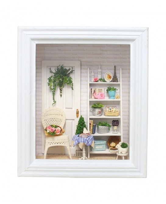 Dollhouse Miniature Kit Creative 3D Photo with Furniture for Romantic Birthday Gift $45.51 Dollhouses
