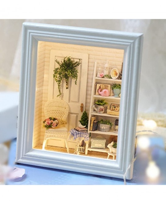 Dollhouse Miniature Kit Creative 3D Photo with Furniture for Romantic Birthday Gift $45.51 Dollhouses