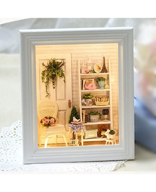 Dollhouse Miniature Kit Creative 3D Photo with Furniture for Romantic Birthday Gift $45.51 Dollhouses