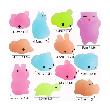 Mochi Animals Toys 30 Pcs Lovely Mini Squishies Glow in The Dark Toys Mini Stress Relief Toys Mochi Squishies Toys Cute Mochi...