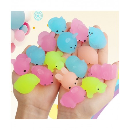 Mochi Animals Toys 30 Pcs Lovely Mini Squishies Glow in The Dark Toys Mini Stress Relief Toys Mochi Squishies Toys Cute Mochi...