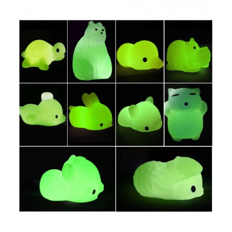 Mochi Animals Toys 30 Pcs Lovely Mini Squishies Glow in The Dark Toys Mini Stress Relief Toys Mochi Squishies Toys Cute Mochi...