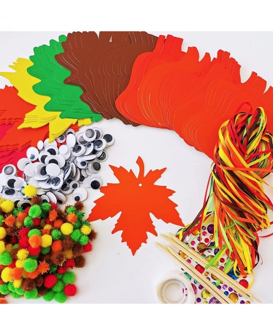 72 Sets Magic Color Scratch Art Fall Ornaments Decorations DIY Fall Craft Kits Scratch Paper Autumn Maple Oak Leaves Pumkins ...