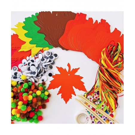 72 Sets Magic Color Scratch Art Fall Ornaments Decorations DIY Fall Craft Kits Scratch Paper Autumn Maple Oak Leaves Pumkins ...