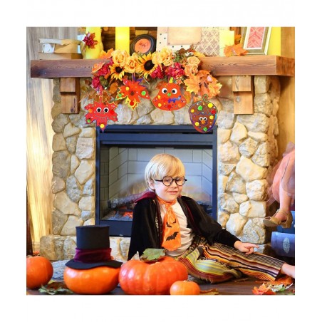 72 Sets Magic Color Scratch Art Fall Ornaments Decorations DIY Fall Craft Kits Scratch Paper Autumn Maple Oak Leaves Pumkins ...