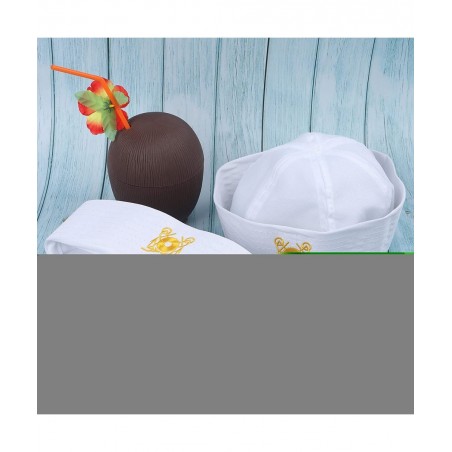 4 Pack White Captain Hat Sailor Hat Unsex Boating Captain Hat Party Hats $16.47 Kids' Dress-Up Accessories