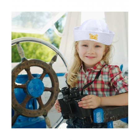 4 Pack White Captain Hat Sailor Hat Unsex Boating Captain Hat Party Hats $16.47 Kids' Dress-Up Accessories