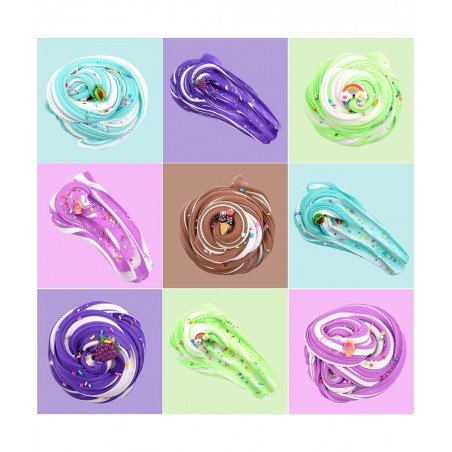 5 Pack Butter Slime Kit Soft & Non-Sticky Scented Slime for Kids Party Favor with Watermelon Unicorn Ice Cream etc Slime Char...