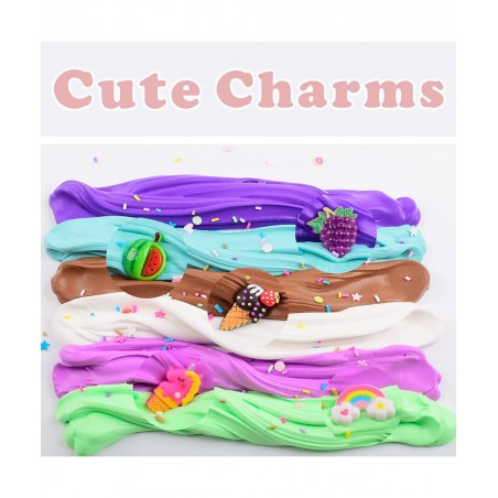 5 Pack Butter Slime Kit Soft & Non-Sticky Scented Slime for Kids Party Favor with Watermelon Unicorn Ice Cream etc Slime Char...