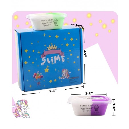 5 Pack Butter Slime Kit Soft & Non-Sticky Scented Slime for Kids Party Favor with Watermelon Unicorn Ice Cream etc Slime Char...